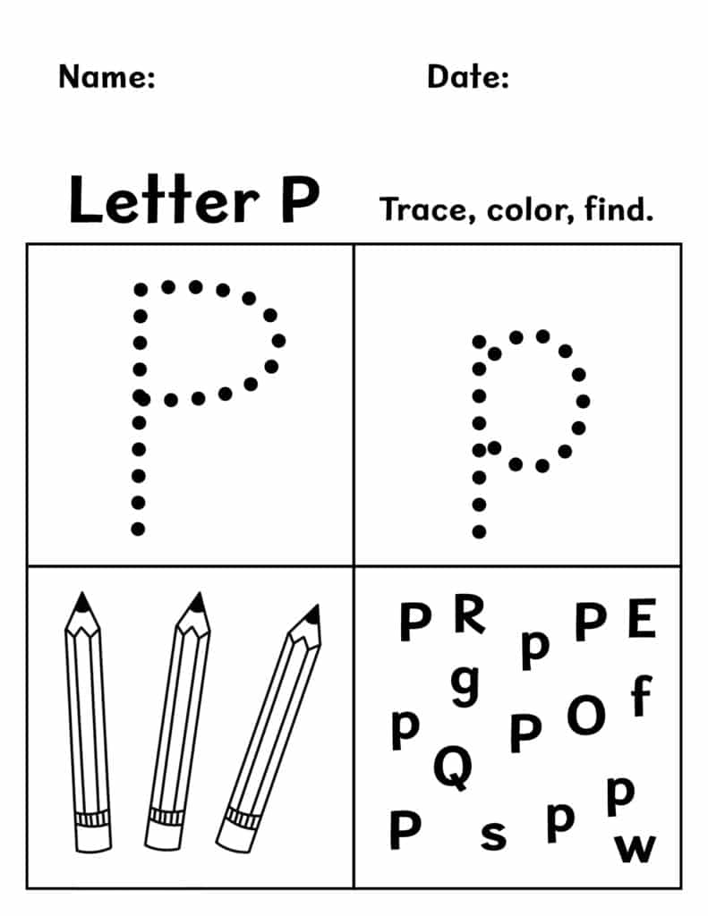 FREE Letter P Worksheets For Preschool The Hollydog Blog