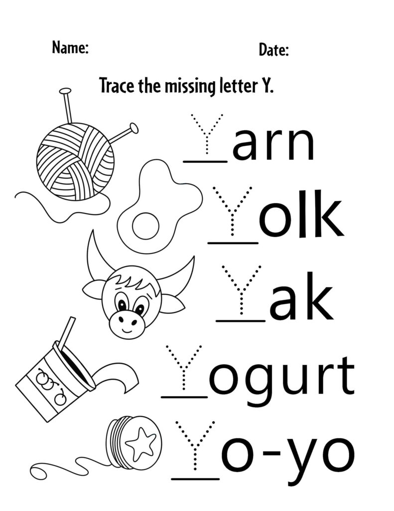 free letter y worksheets for preschool the hollydog blog
