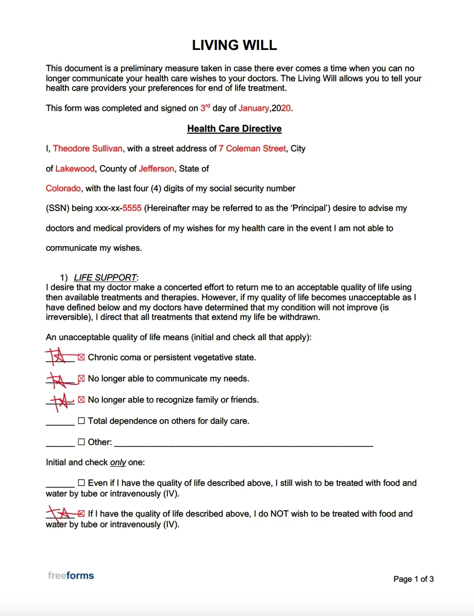 Living Will Forms Free Printable Indiana