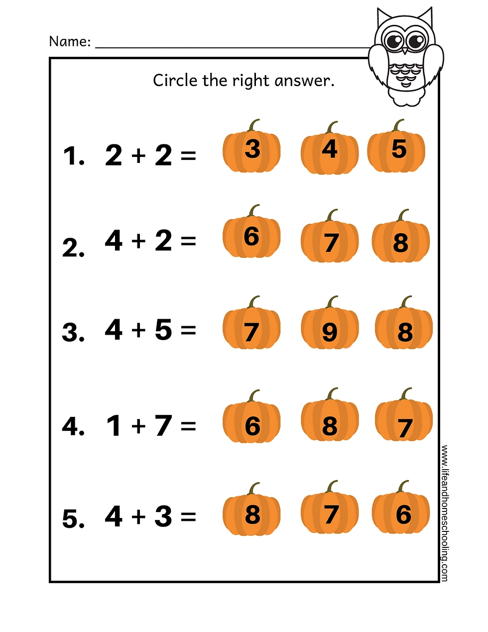 Free Match The Pumpkins Printable Activity