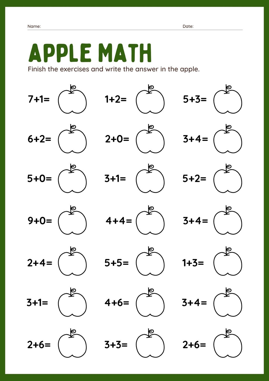 Math Printable Worksheets For Teachers