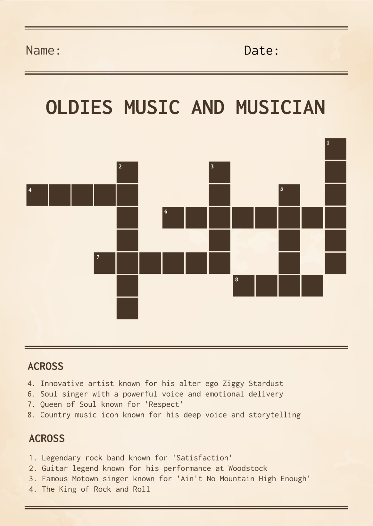 Free Printable Mini Crossword Puzzles