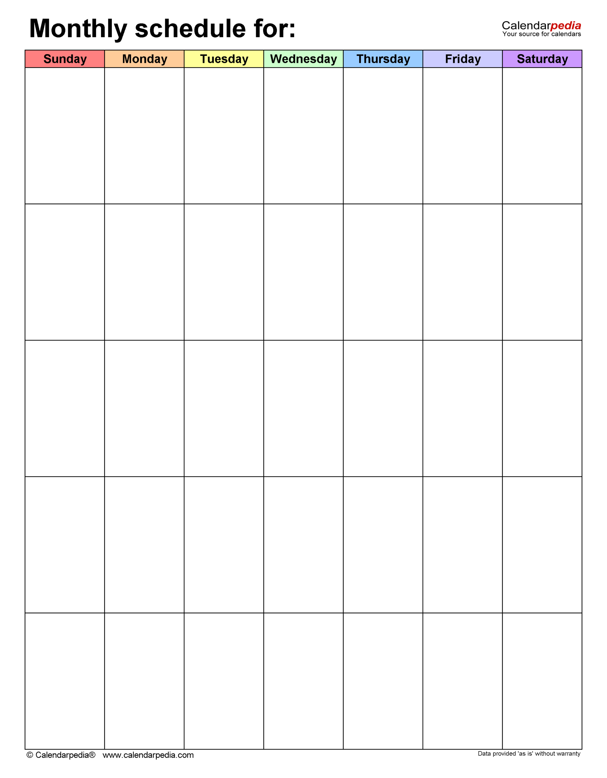 Free Monthly Schedules In PDF Format 22 Templates