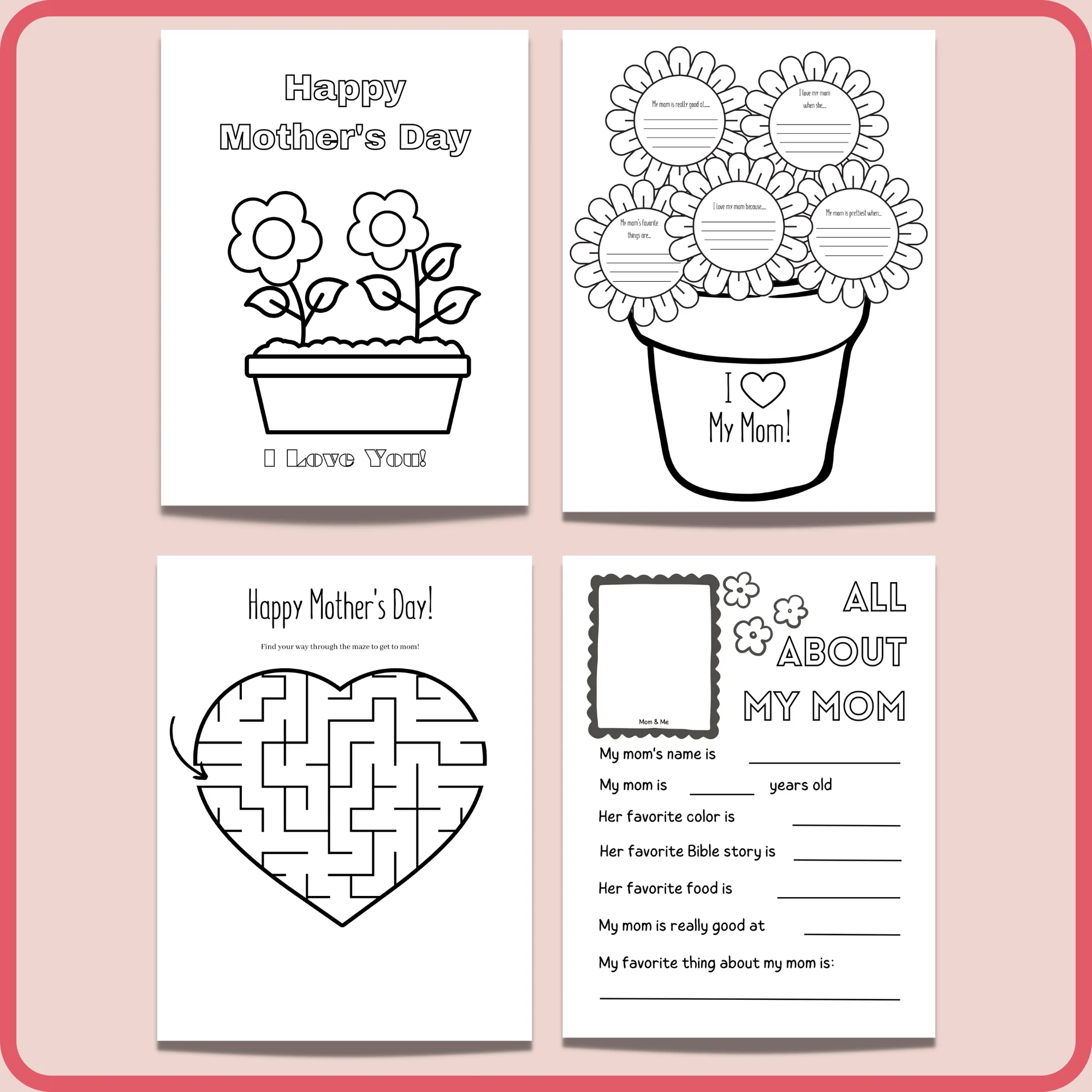 Free Mother s Day Sunday School Printables And Activities For Kids 