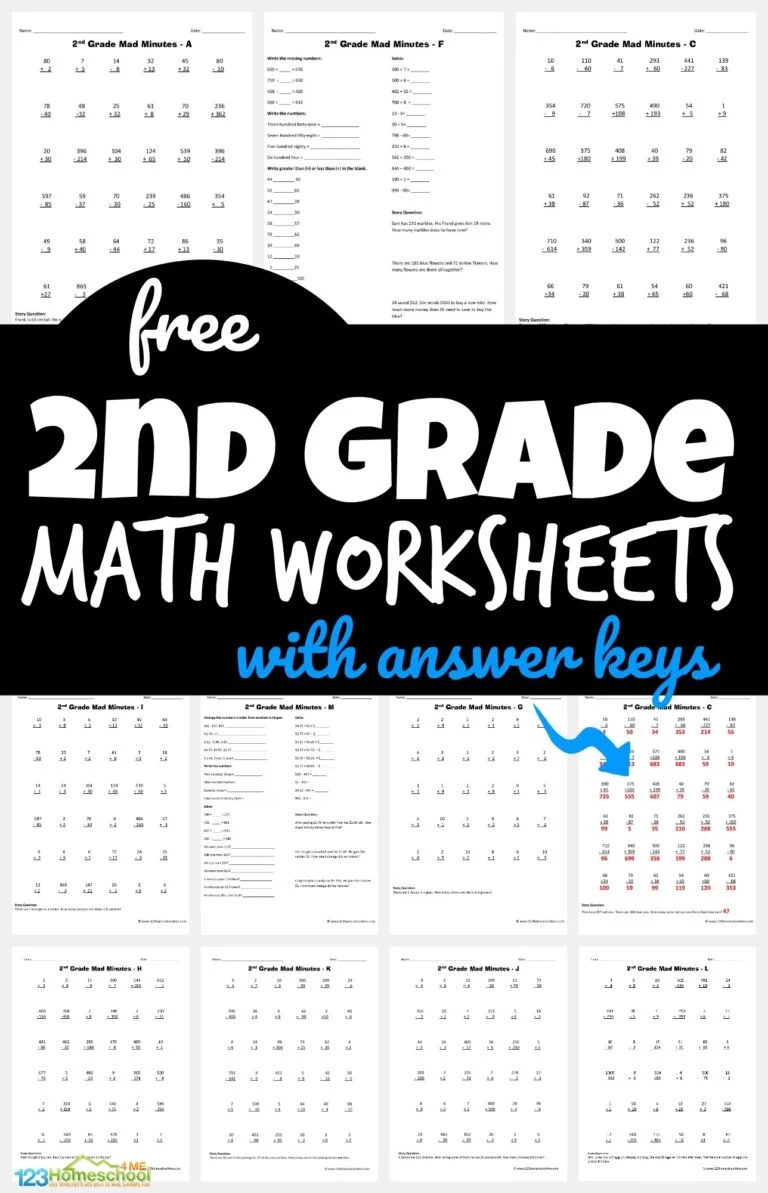 Printable Math Worksheets For 2nd Grade Free