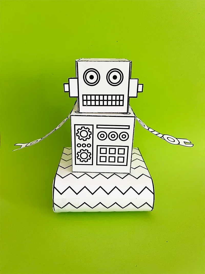 Free Printable 3D Build A Robot Craft Pjs And Paint