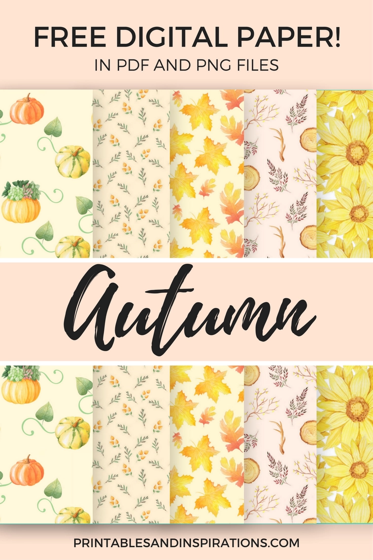 Free Printable Autumn Digital Paper Seamless Pattern For 