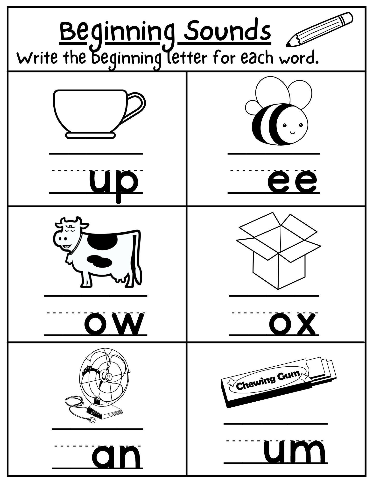 Free Printable Beginning Sounds Activity Sheet The Purposeful 