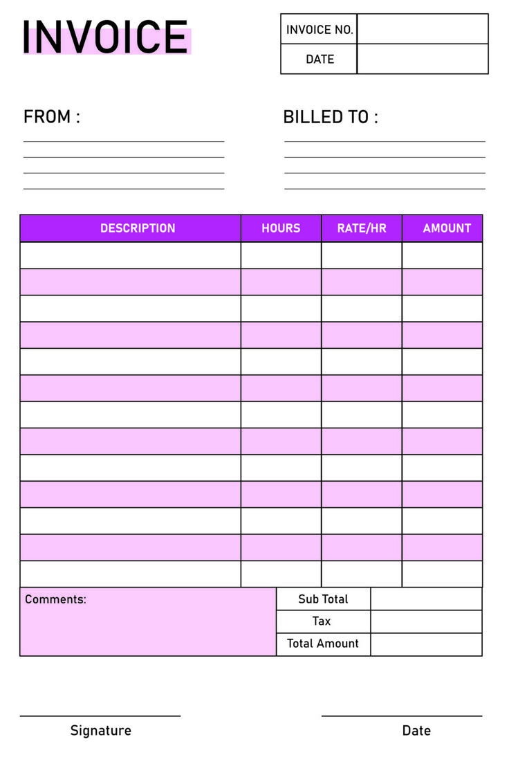 Printable Invoice Template