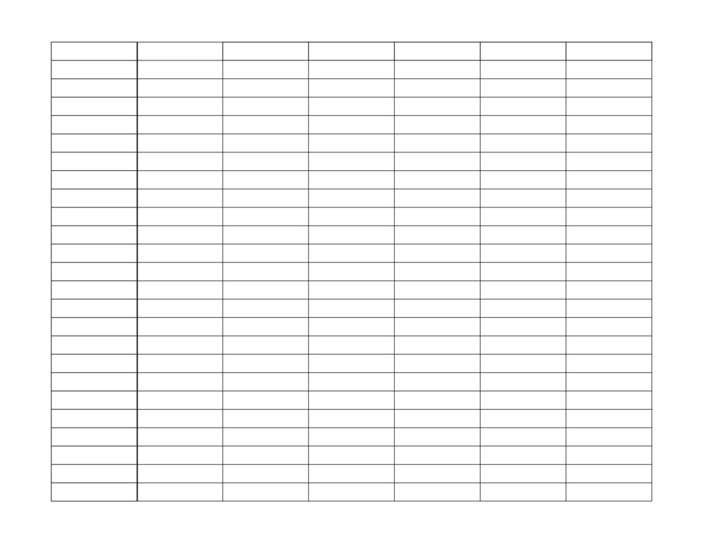 Free Printable Blank Spreadsheet Templates PDF Included 
