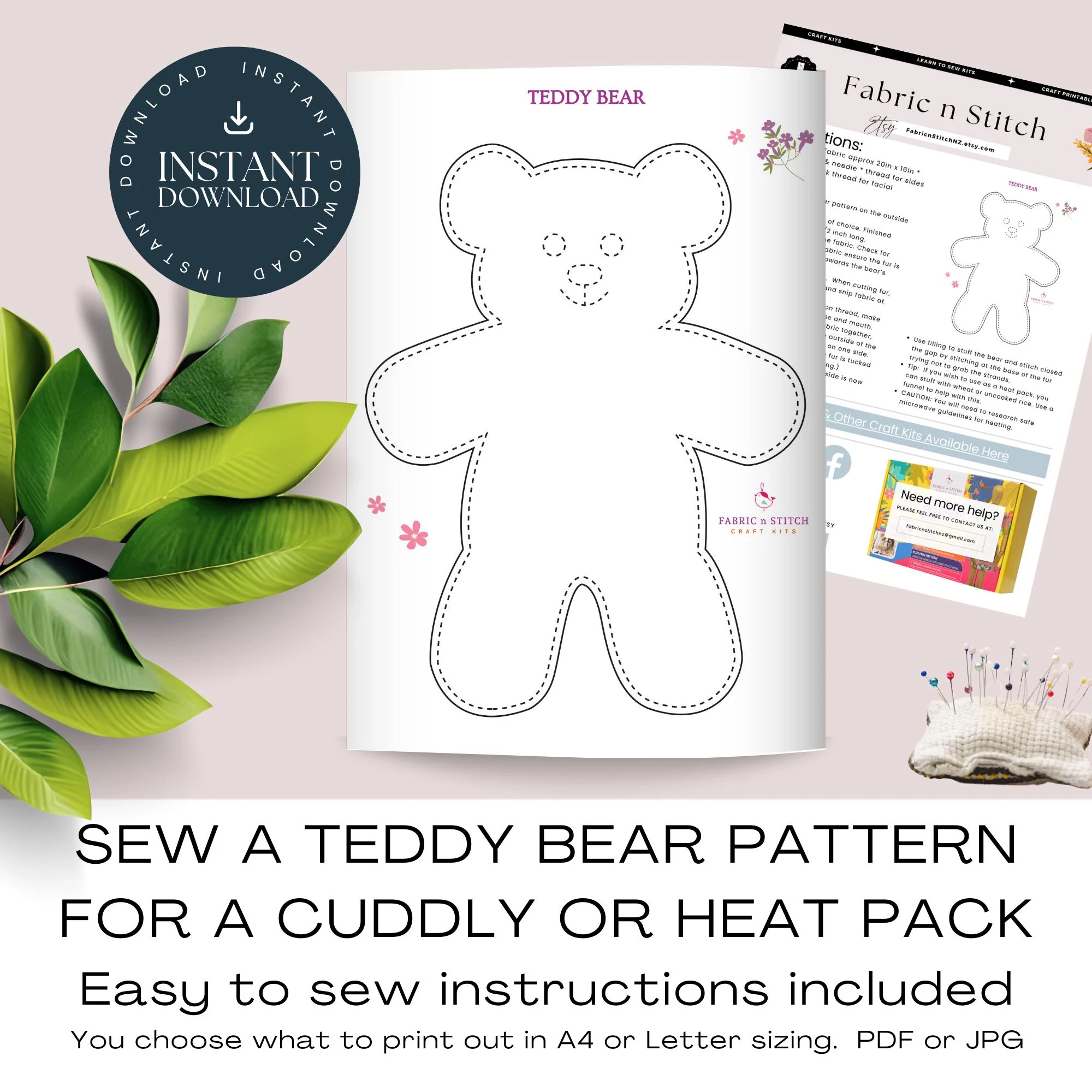 Template Free Printable Easy Teddy Bear Pattern