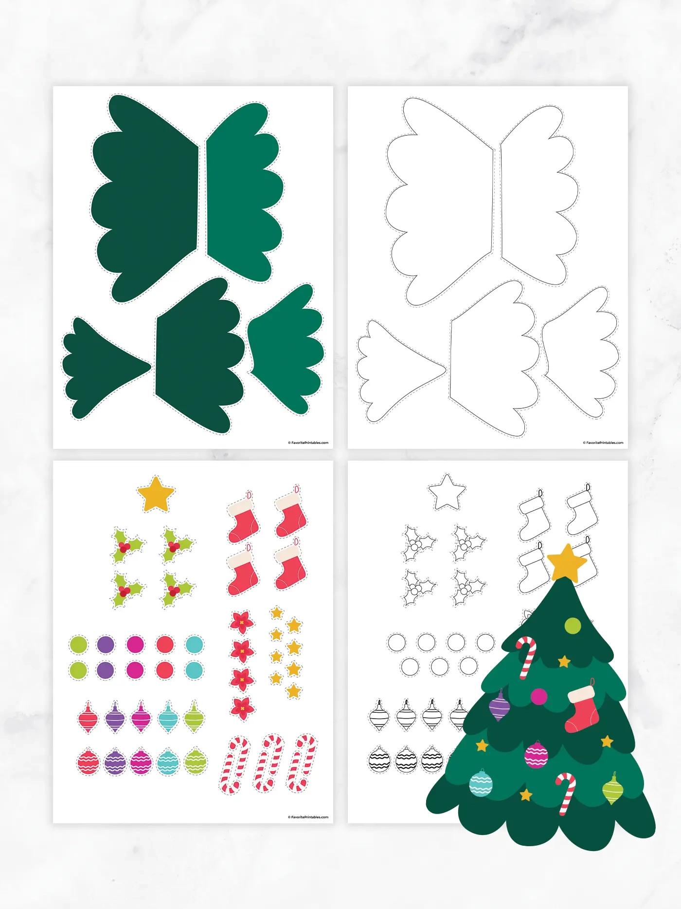 3d Christmas Tree Template Printable