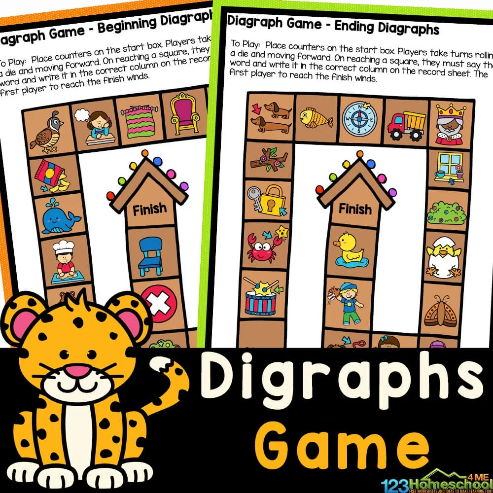 FREE Printable Consonant Blends Digraphs Game