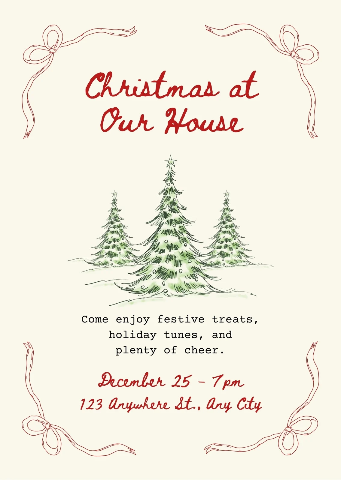 Free Printable Customizable Christmas Invitation Templates Canva