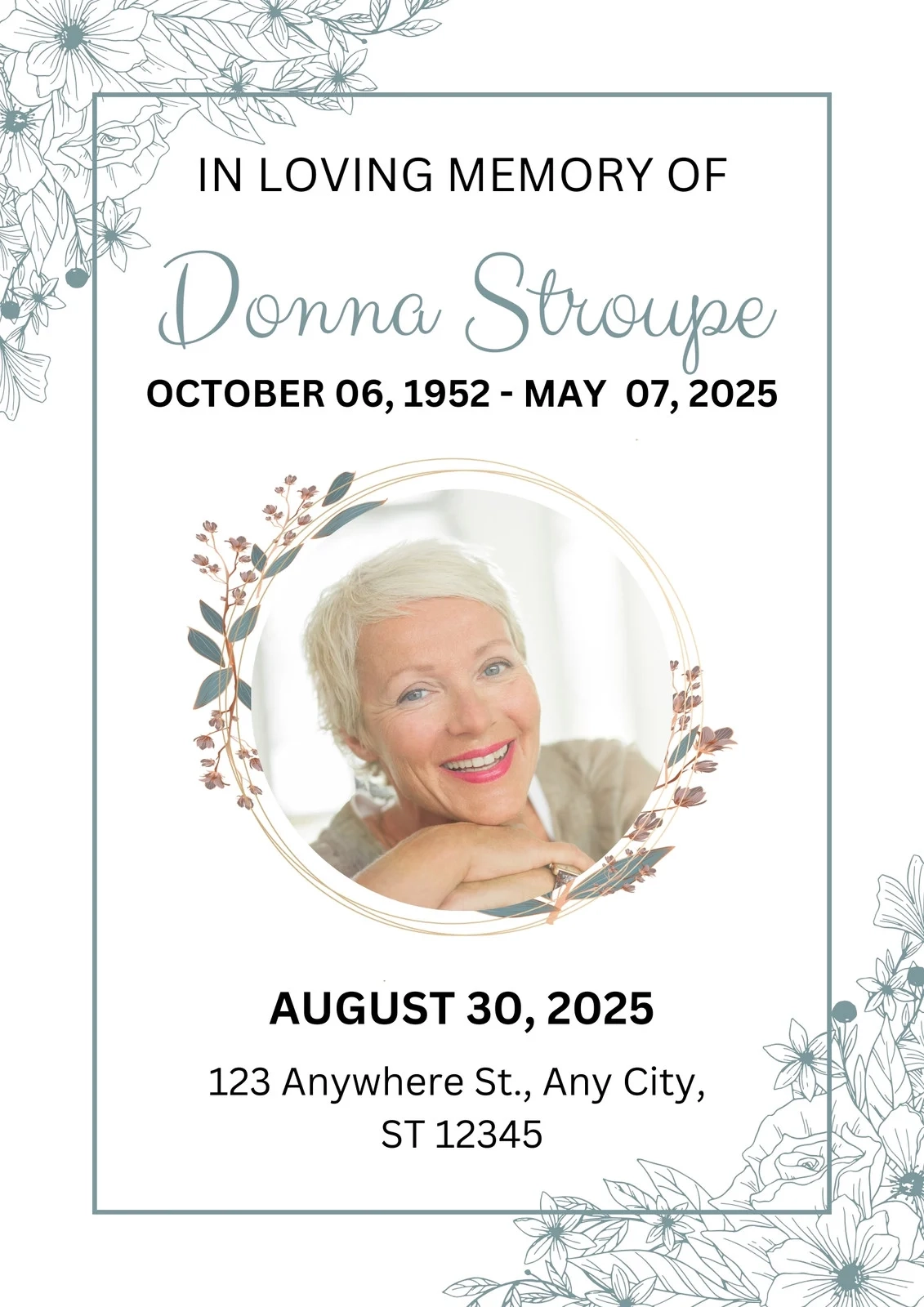 Free Printable Customizable Funeral Program Templates Canva