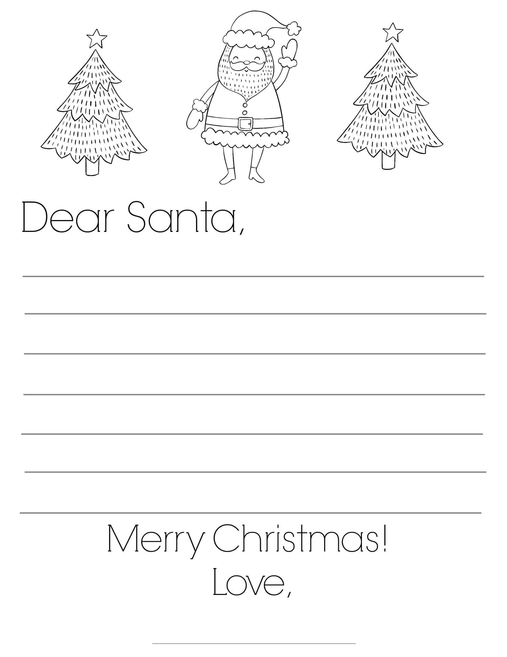 Dear Santa Template Free Printable