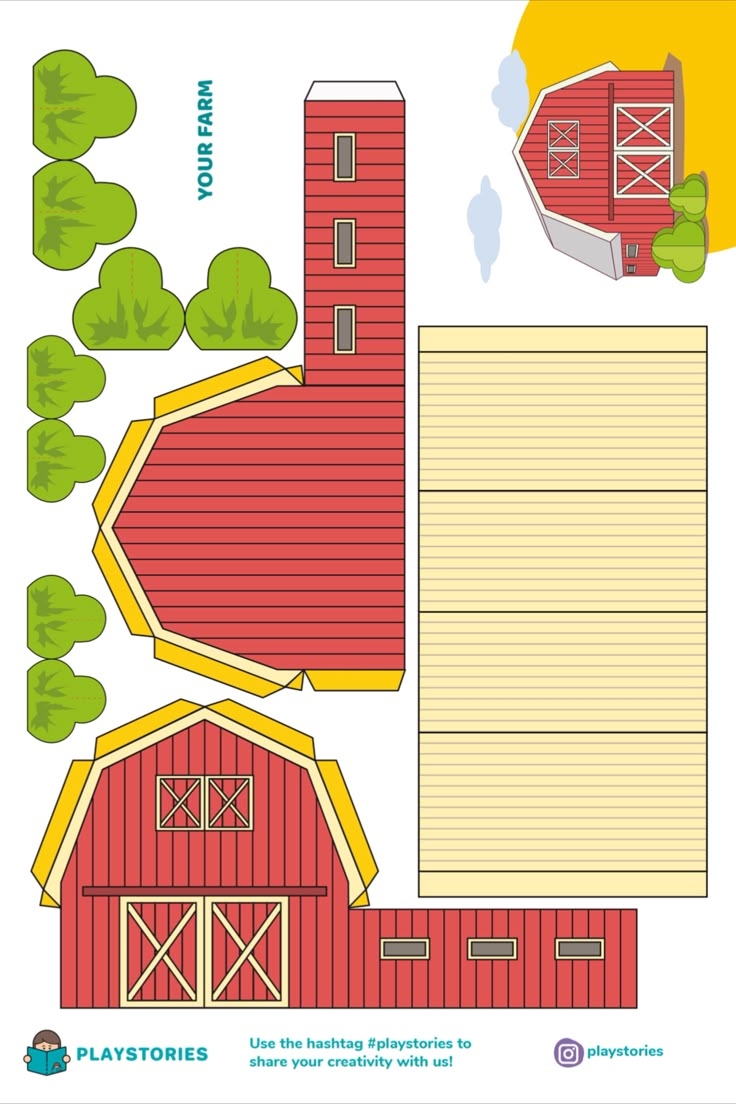 Barn Template Printable