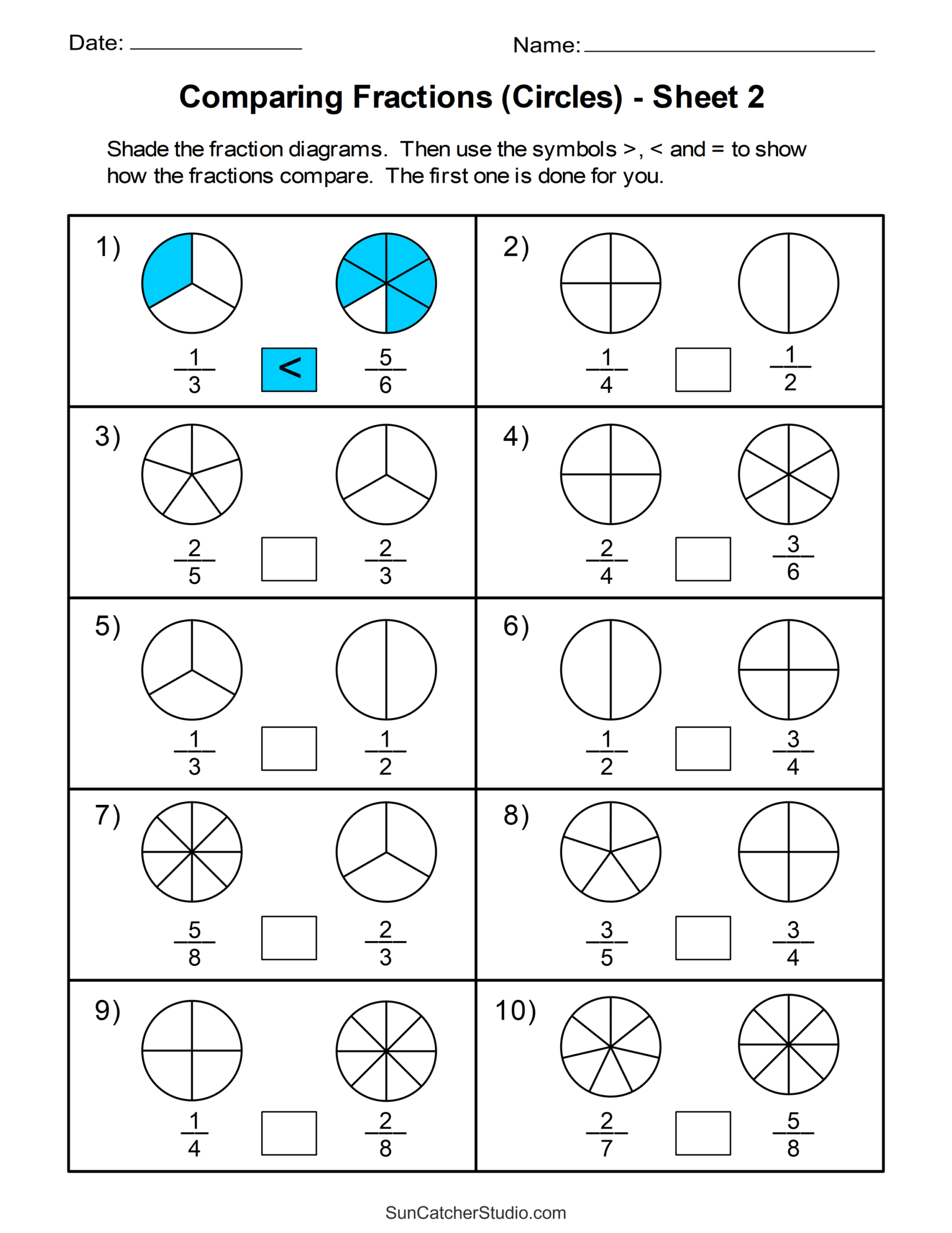 Free Math Fraction Worksheets Printable