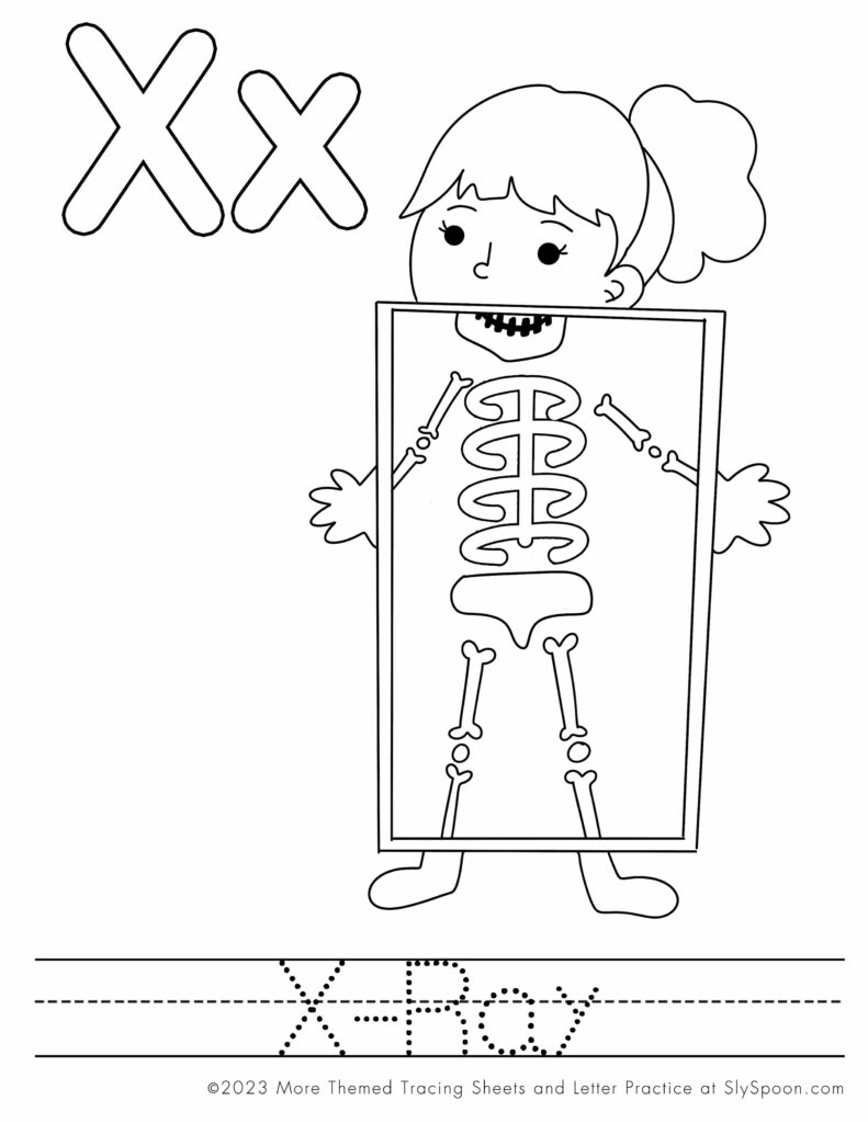 Free Printable Halloween Themed Letter X Coloring And Activity 