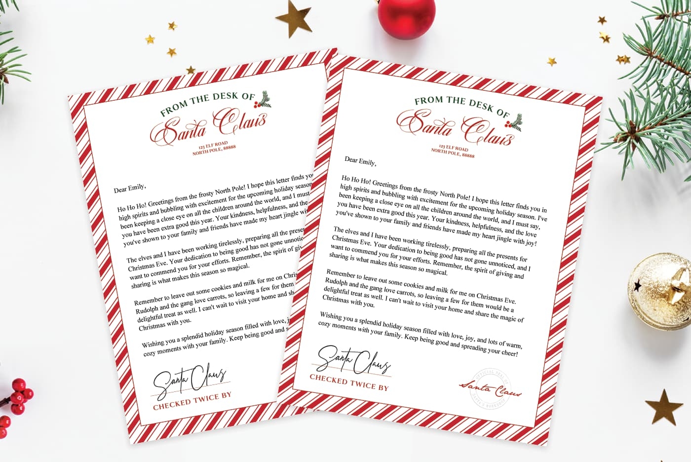Letter From Santa Template Free Printable
