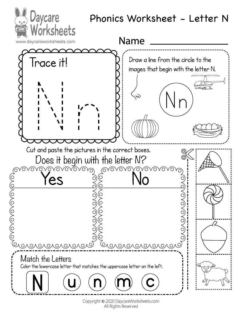 Free Printable Letter N Worksheets Preschool