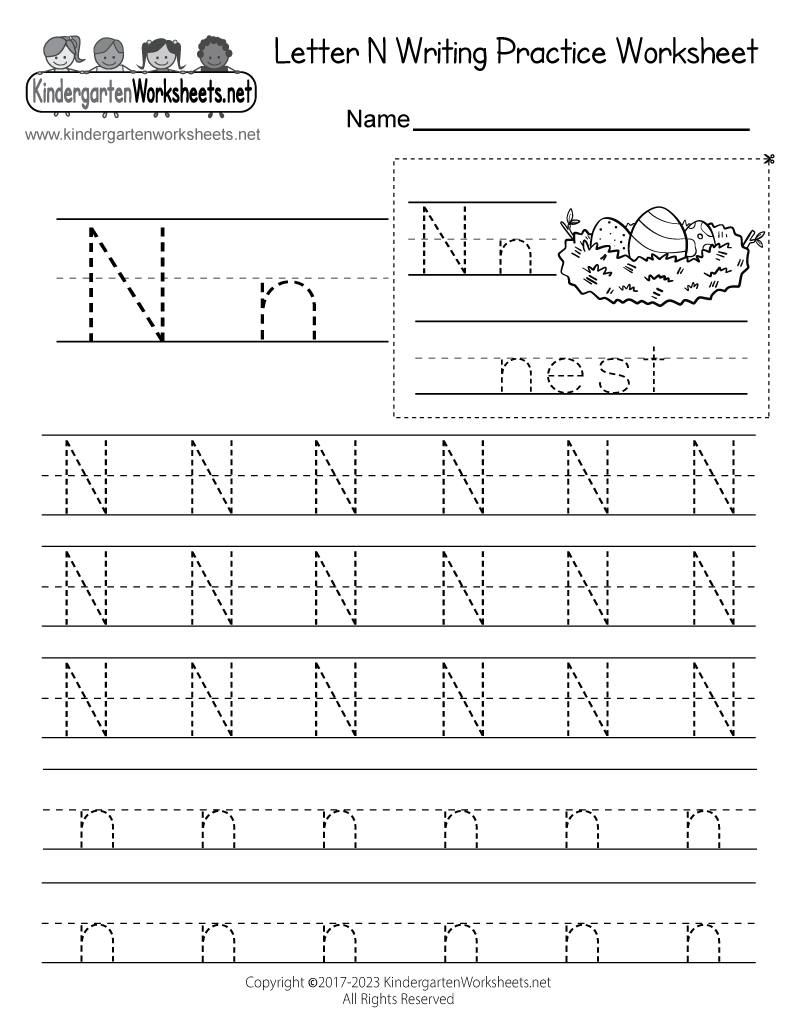 Worksheet For Letter N