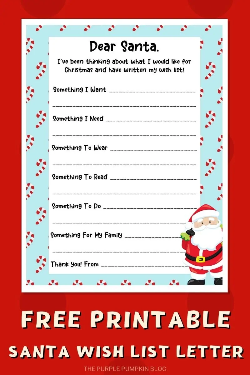Free Printable Letter To Santa Template Word