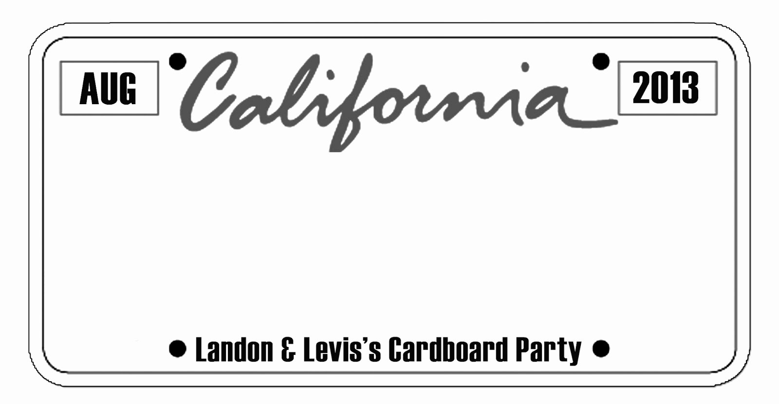 Free Printable Printable License Plate Template