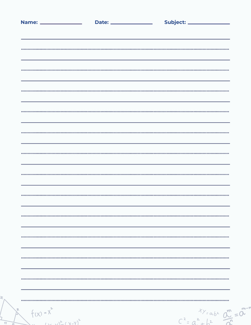 Printable Lined Paper With Name
