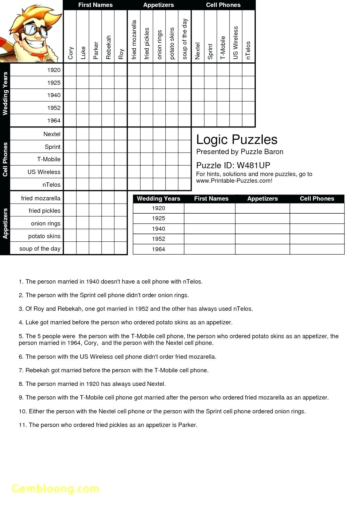 Free Printable Logic Puzzles Baron Download Free Printable Logic 