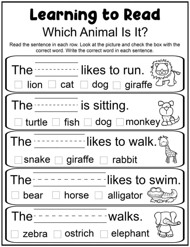 Printable 1st Grade Worksheets Reading