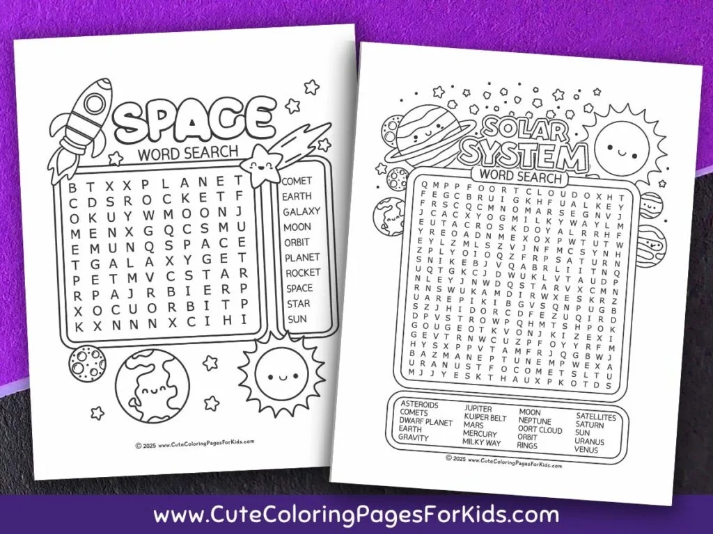 Free Printable Space Word Search For Kids Cute Coloring Pages 