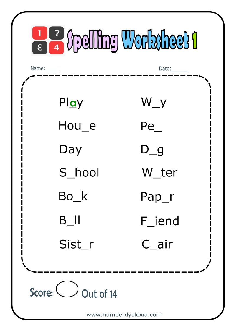 Free Printable Spelling Worksheets For Grade 1 To 4 PDF Number 