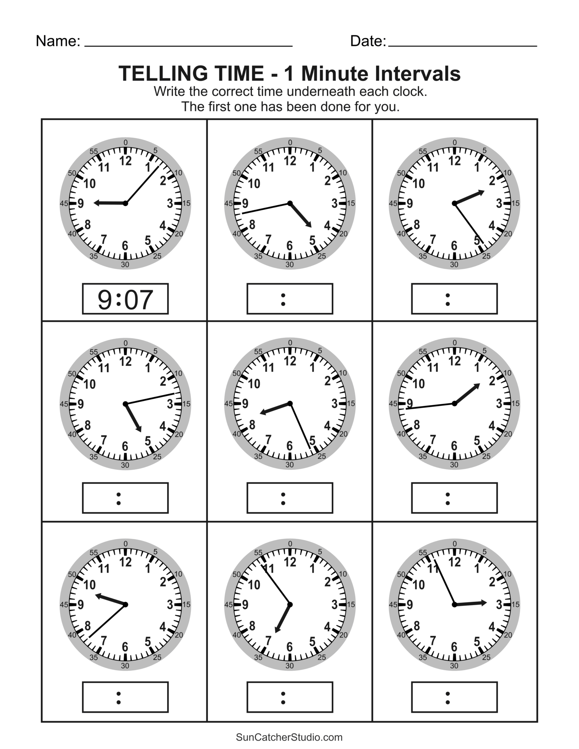 Free Printable Telling Time Worksheets Analog Clock Free 