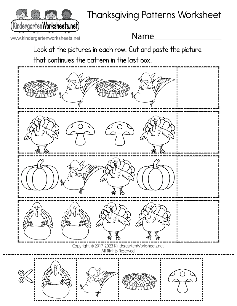 Printable Thanksgiving Worksheets