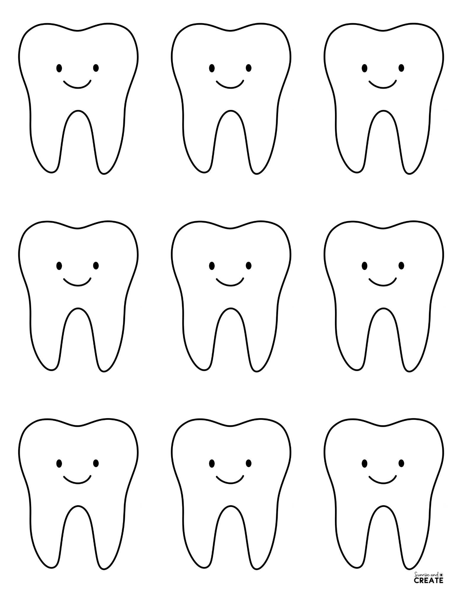 Free Printable Tooth Templates Free Printables