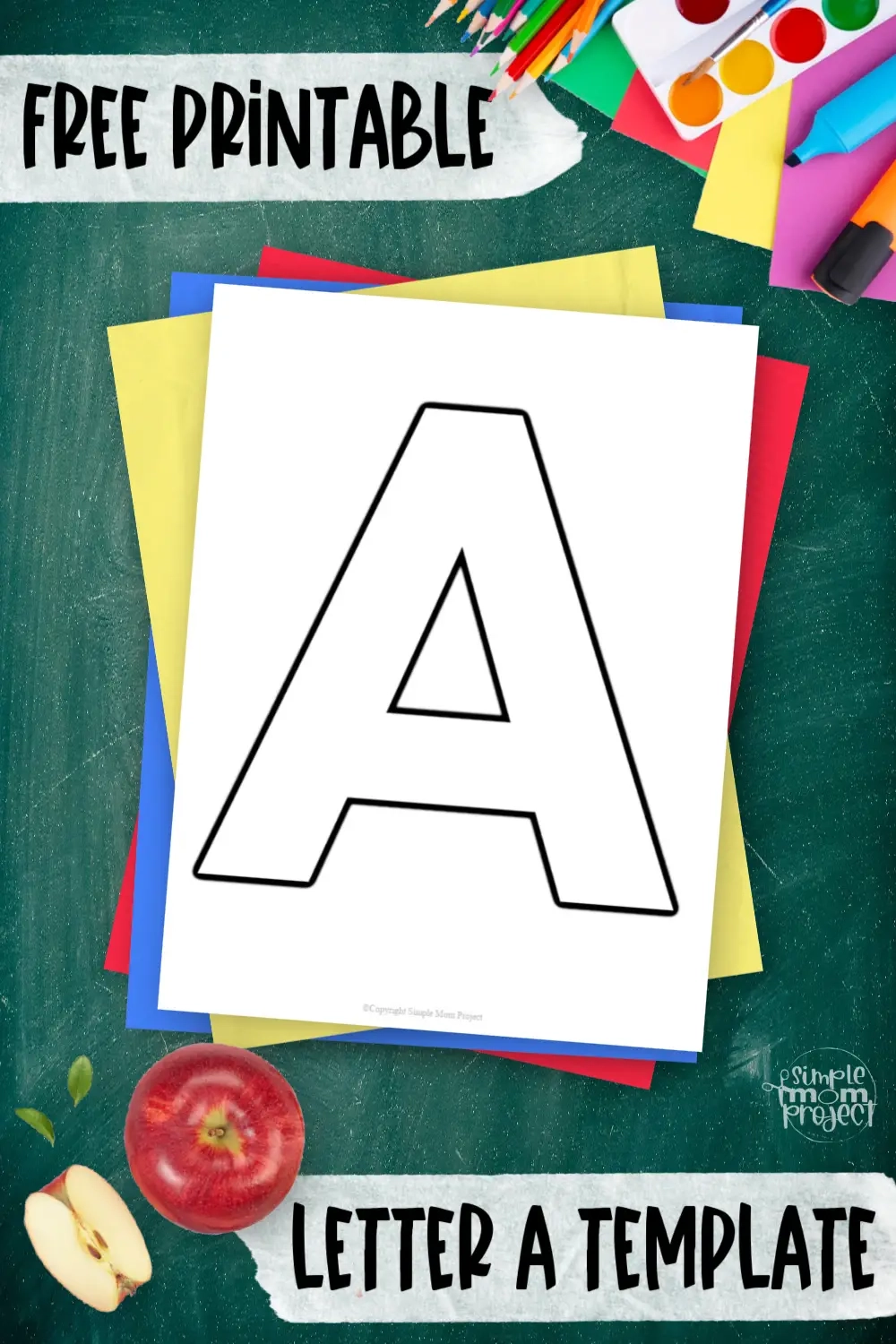 Free Printable Uppercase Letter A Template Simple Mom Project