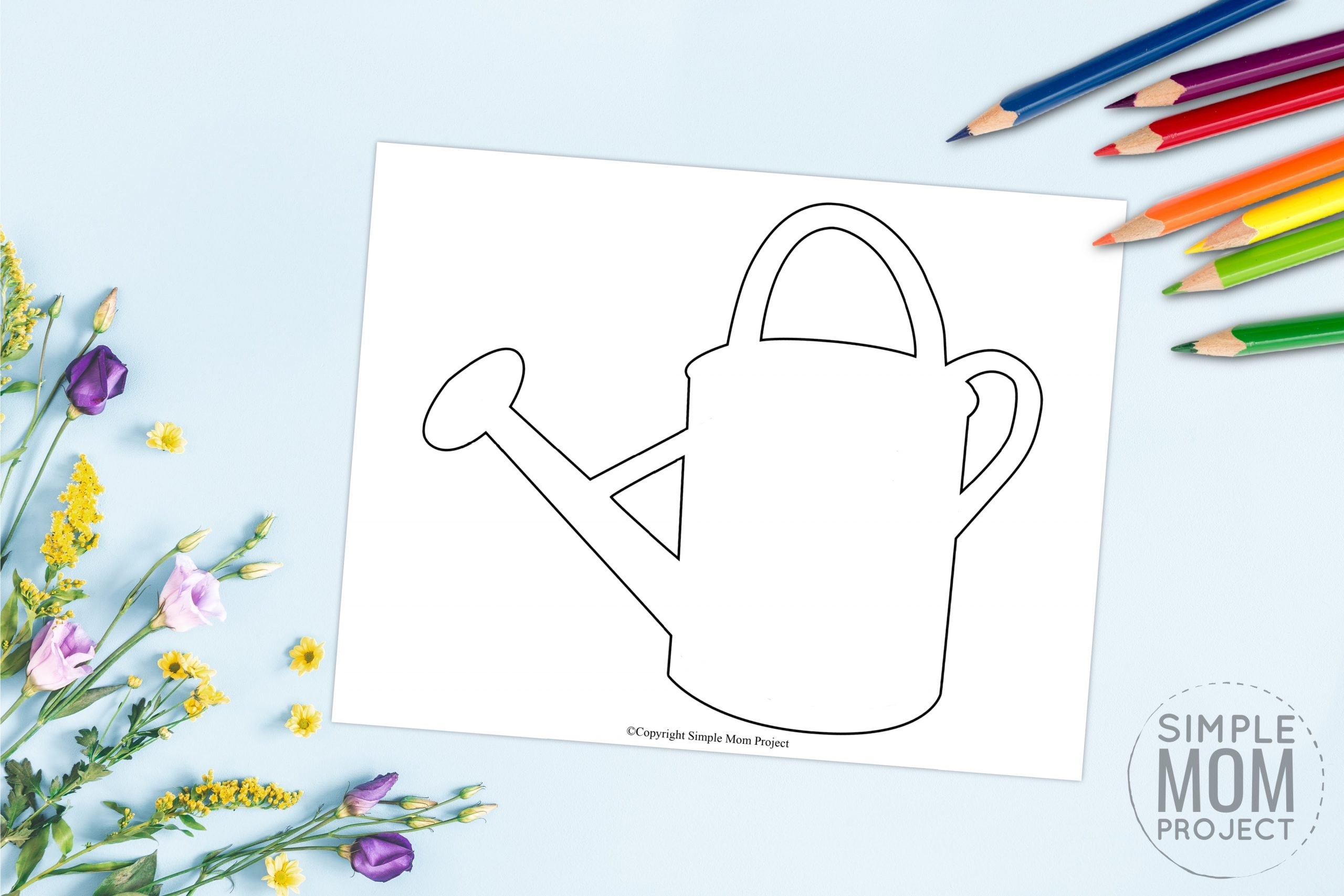Printable Watering Can Template