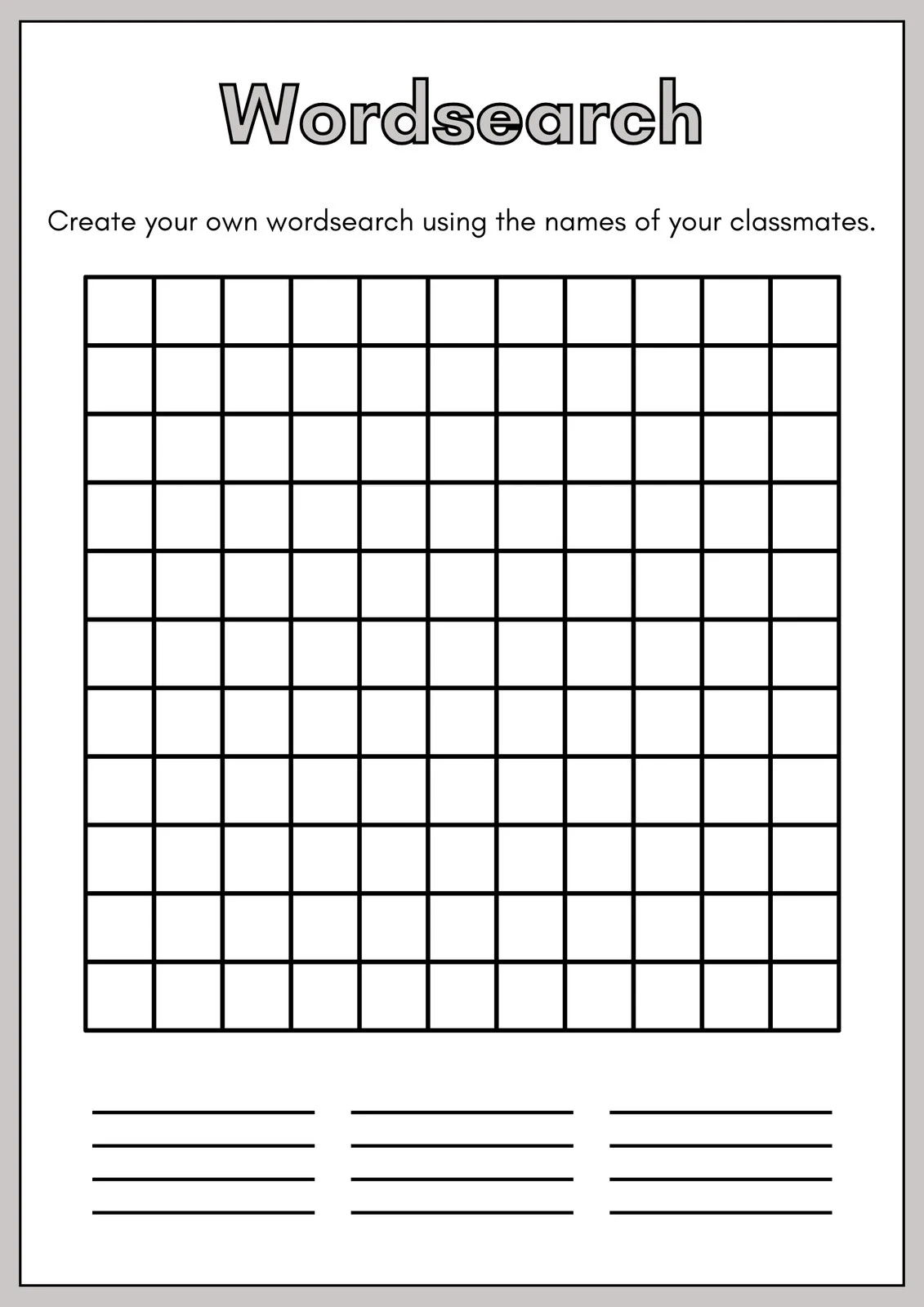 Printable Blank Crossword Puzzle Template