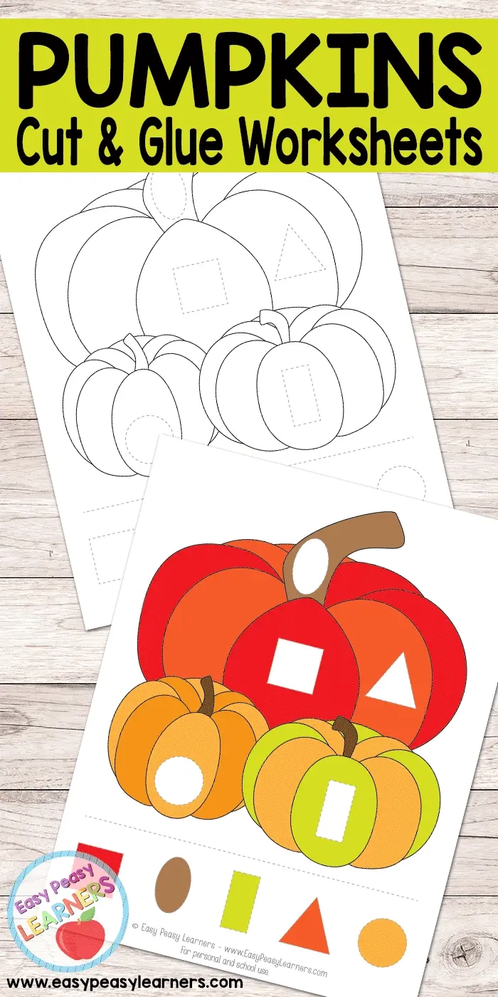 Free Pumpkins Cut And Glue Worksheets Easy Peasy Learners