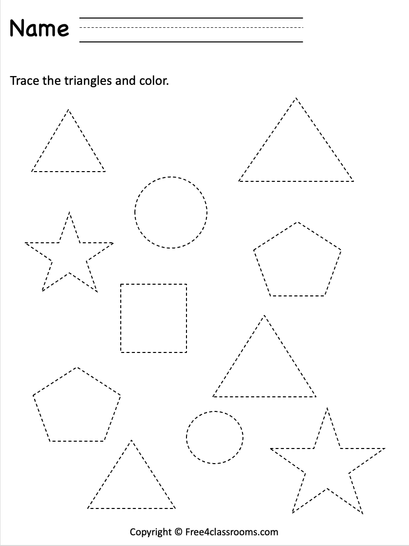 Free Shape Worksheet For Prek Fine Motor Skills Free 