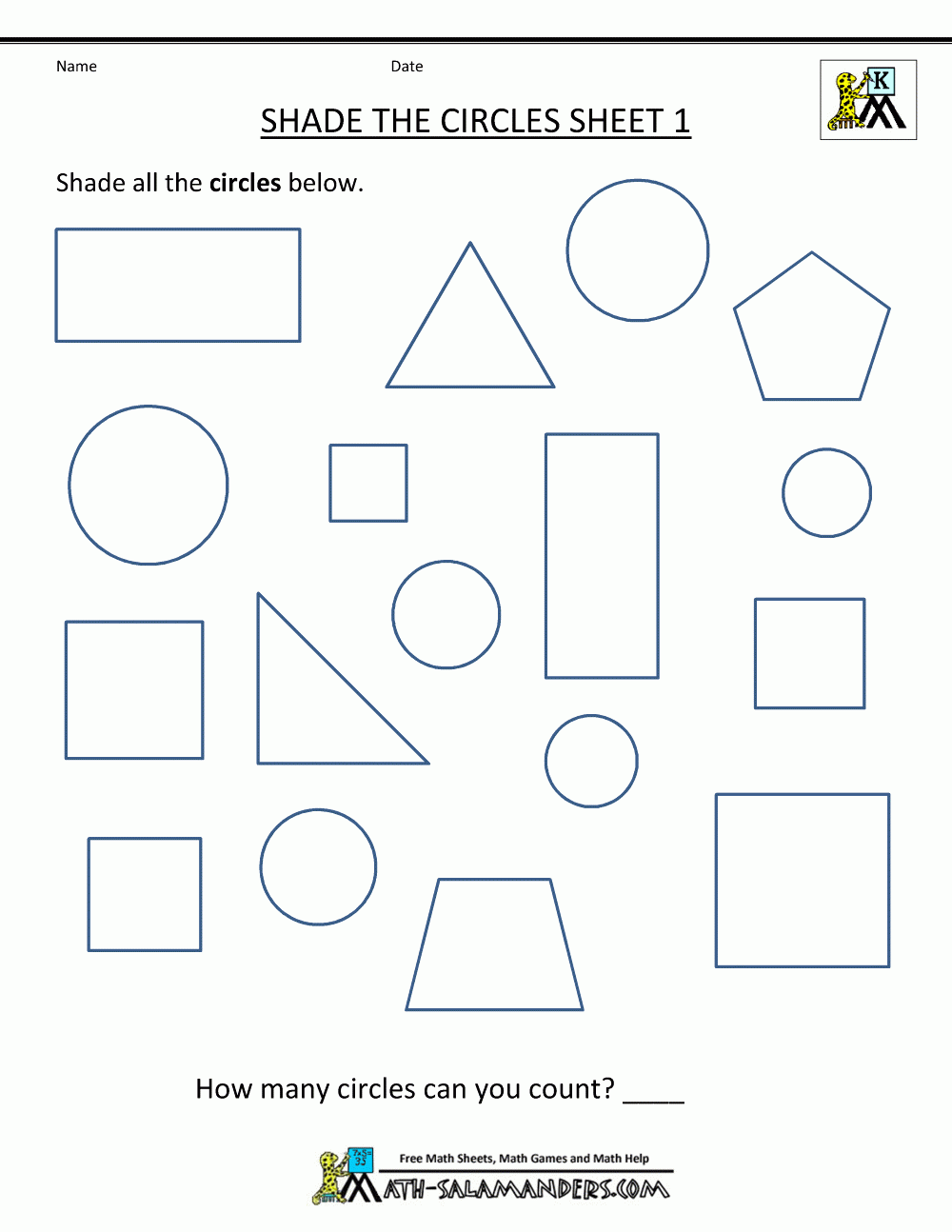 Free Printable Worksheets For Shapes
