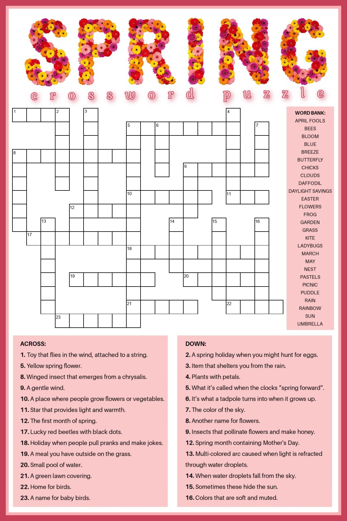 Word Crossword Puzzles Online Free Printable