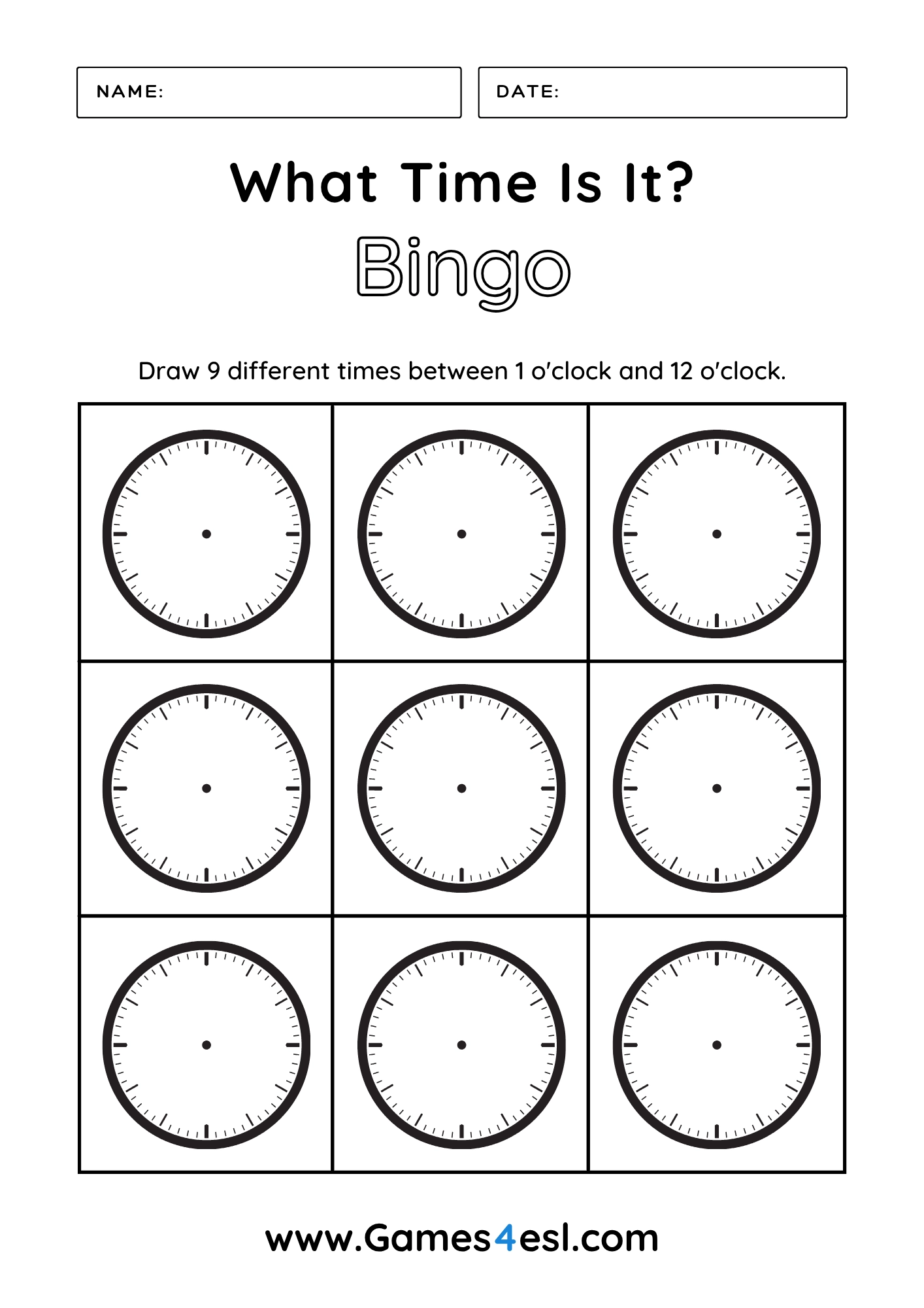 Free Printable Telling Time Worksheets Adults