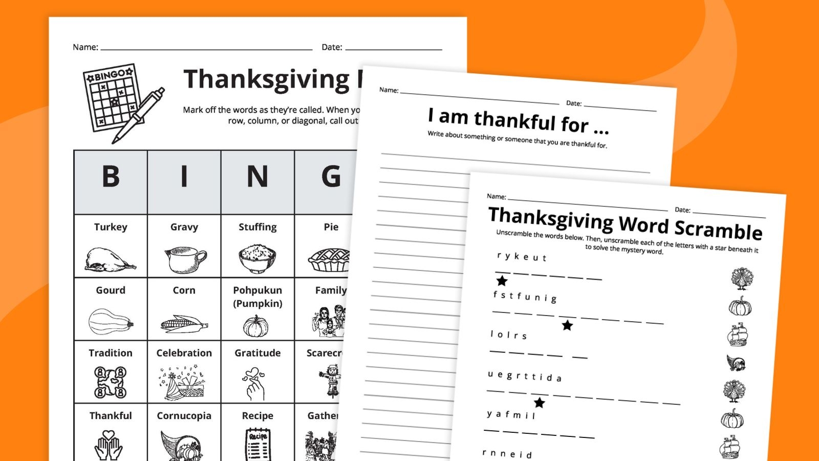 Free Printable Worksheets On Thanksgiving