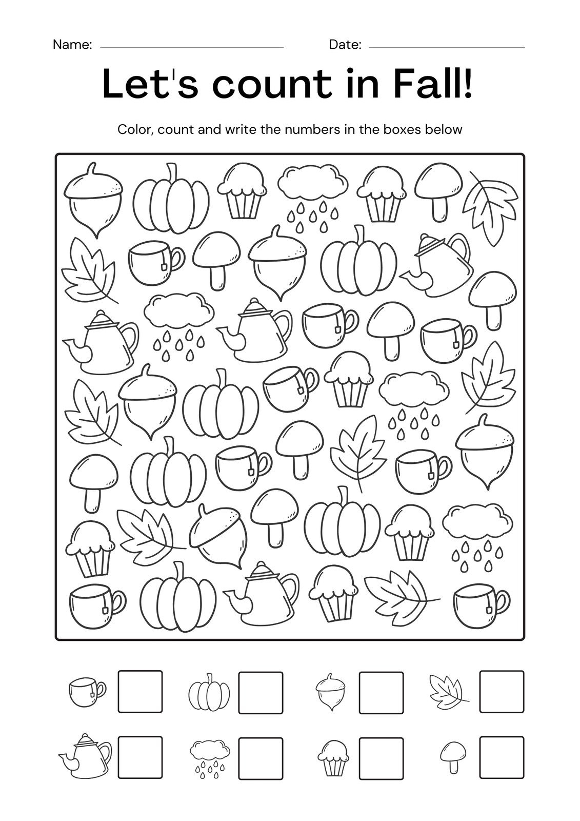 Free To Edit Autumn themed Worksheet Templates Worksheets Library