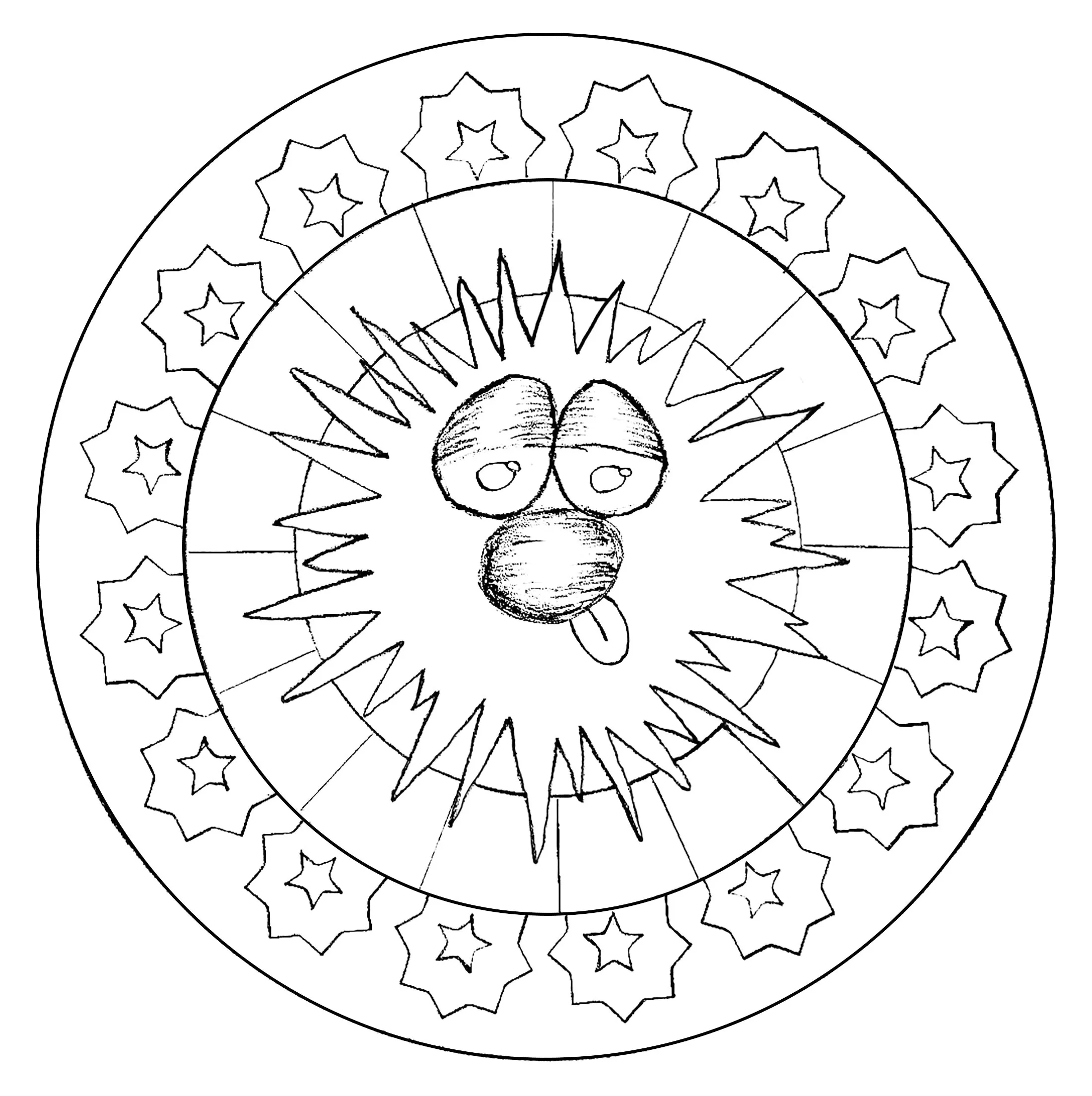 Funny Head Mandala Mandalas Coloring Pages For Adults