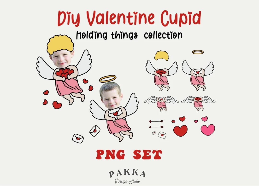 Funny Valentine Cupid Face Blank Bundle Add Your Own Photo Diy 