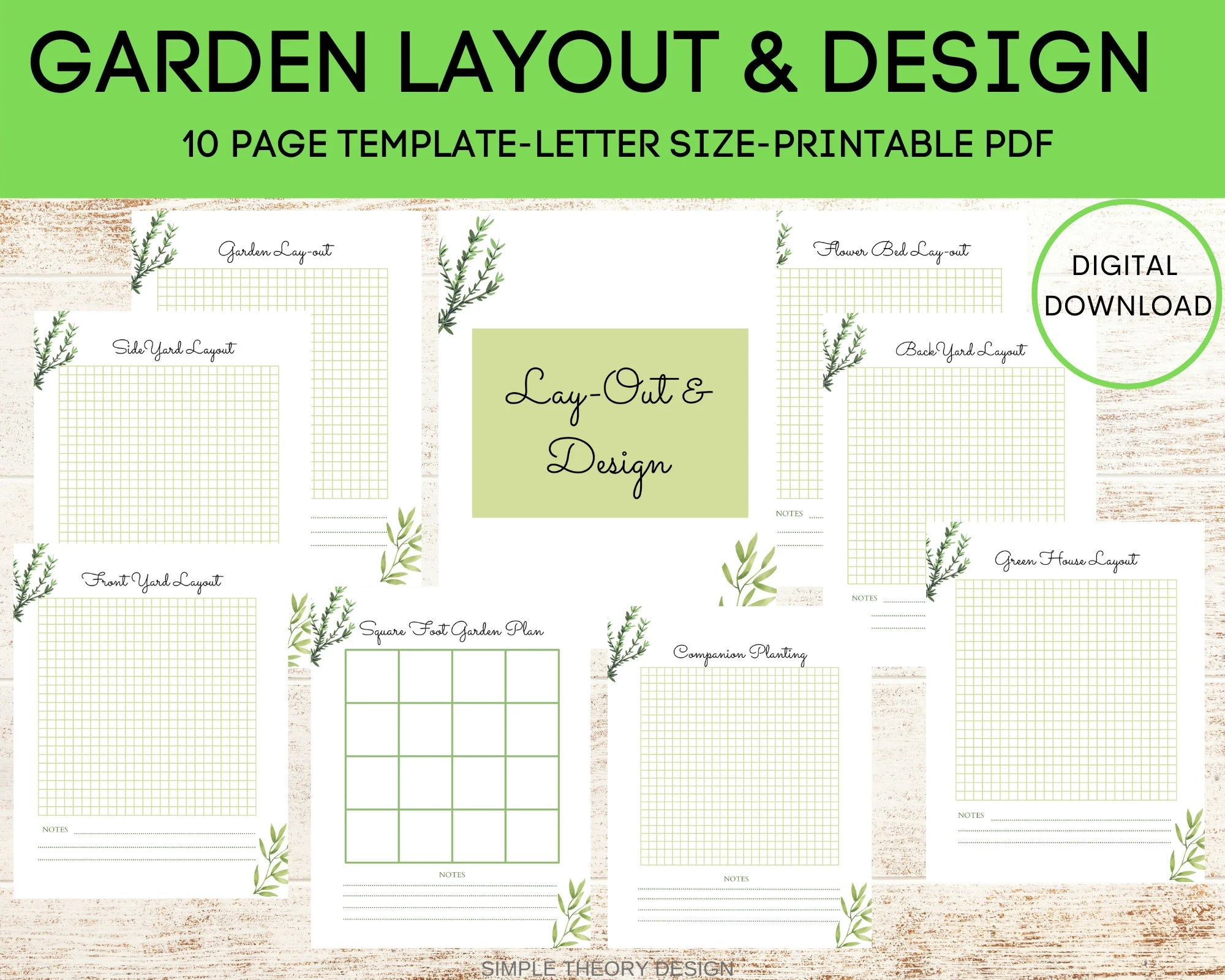 Garden Planner Template 10 Page Garden Layout Design PDF Etsy