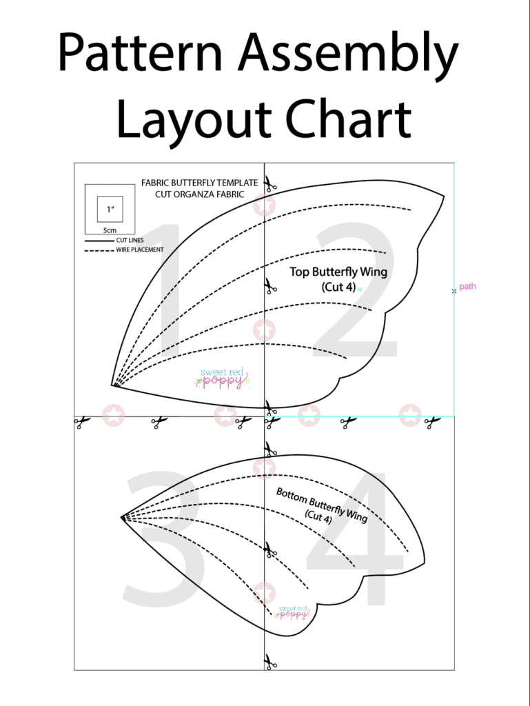 Giant Organza Butterfly Template And Tutorial Sweet Red Poppy